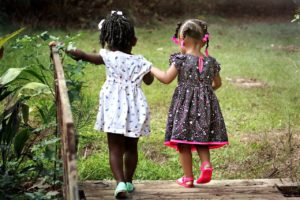 girls walking