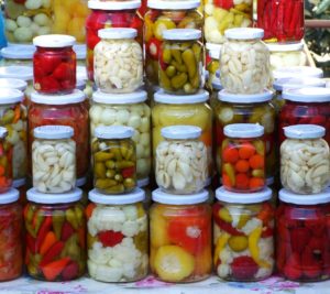 Photo of jars of pickled vegatables