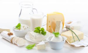 An assortment of dairy products