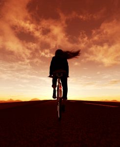 A bike ride at sunrise