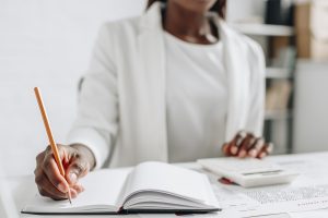 woman writing