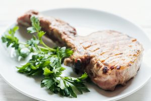 steak with parsley