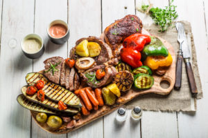 Roasted steak and vegetables 